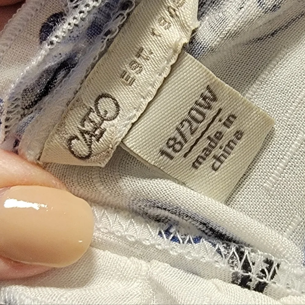 Cato Floral Ruffled Jacket in Blue and White - Picture 4 of 4